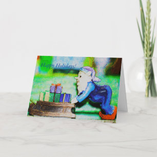 Busy Elf Holiday Card