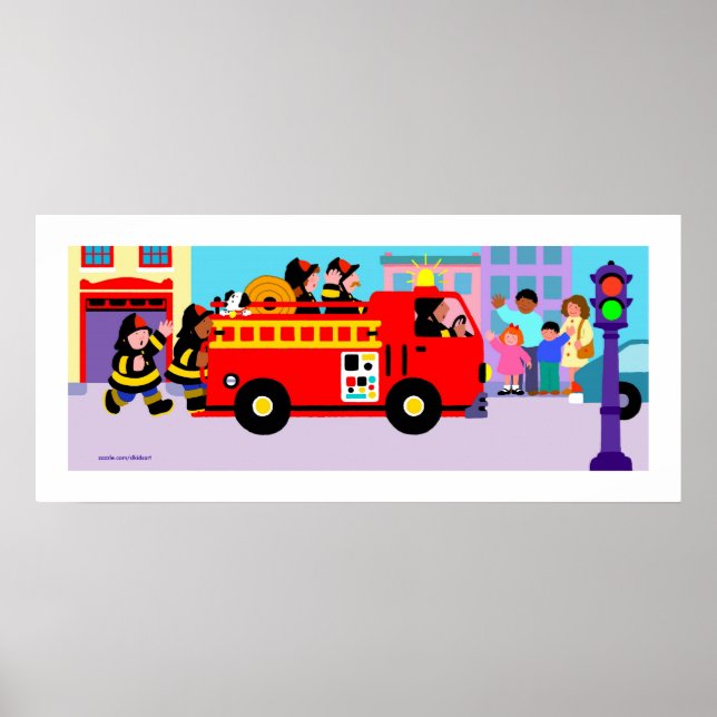 Busy Fire Truck Poster (Front)