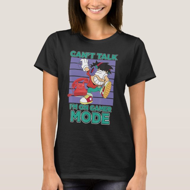 Busy gamer mode cool gaming console setup player v T-Shirt (Front)