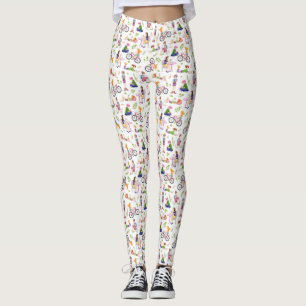 Busy Girls Watercolor Pattern Leggings