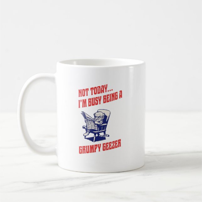 Busy Grumpy Geezer Coffee Mug (Left)