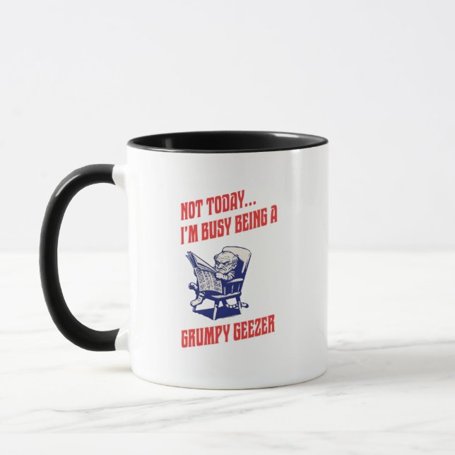 Busy Grumpy Geezer Mug (Left)