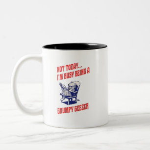 Busy Grumpy Geezer Two-Tone Coffee Mug