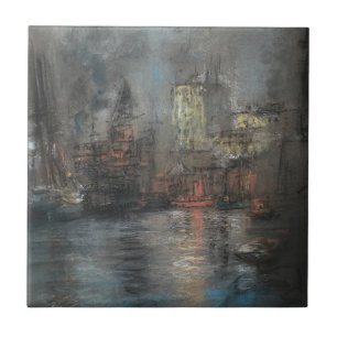 Busy Harbour (by Glenn Cooper Henshaw) Tile