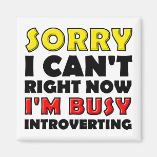 Busy Introverting Funny Fridge Magnet Refrigerator
