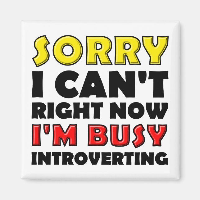 Busy Introverting Funny Fridge Magnet Refrigerator (Front)