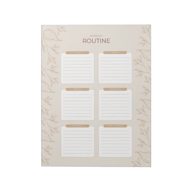 Busy Jewish Mum's Weekly Workout Routine Planner 2 Notepad (Rotated)