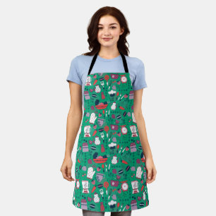 Busy Kitchen Utensils Pot Baking Bakery Pattern Apron