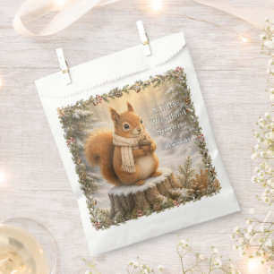 Busy Little Squirrel Winter Woodland Birthday Favour Bags