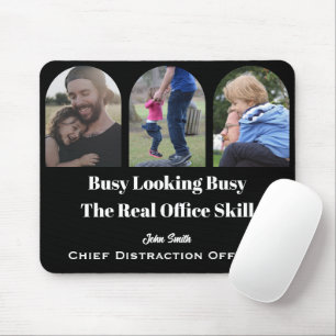 Busy Looking Busy Funny Photo Custom Name Mouse Mat