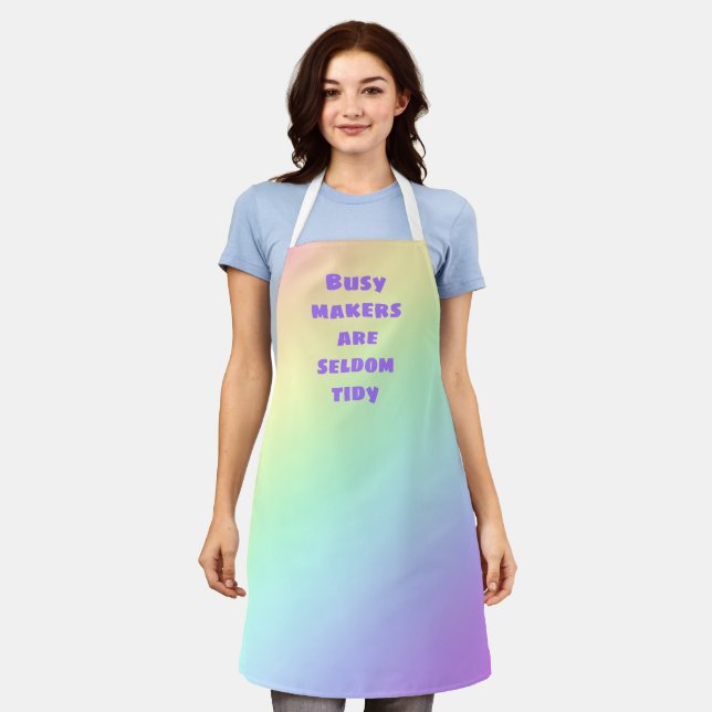 Busy Makers are Seldom Tidy Rainbow Apron (Worn)