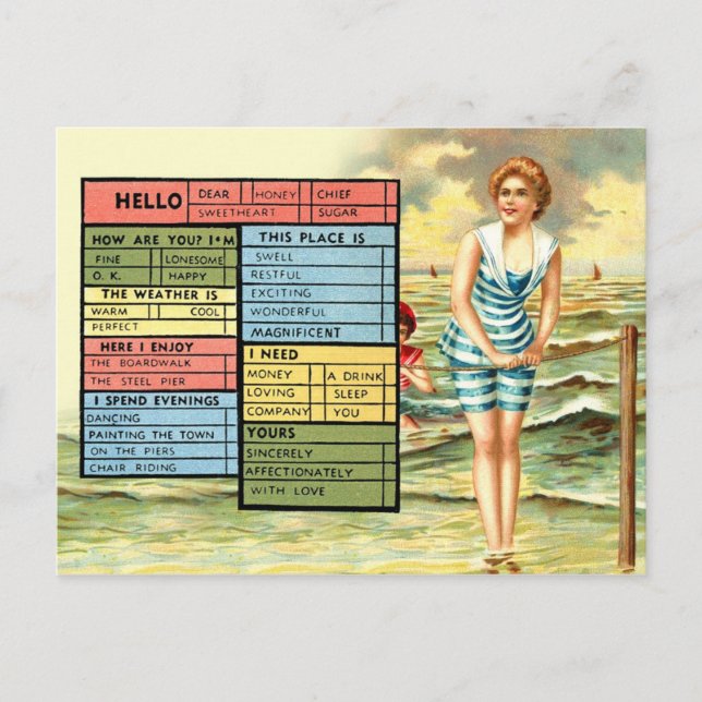 Busy Person's Seaside Greetings Postcard (Front)
