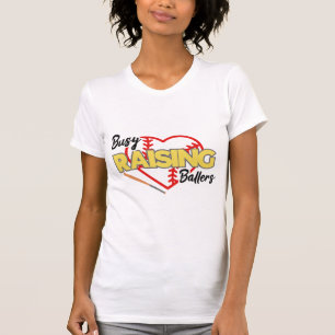 Busy Raising Ballers Baseball Mum T-Shirt