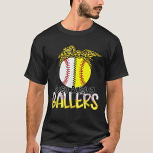 Busy Raising Ballers, Leopard Bandanna Softball Mu T-Shirt