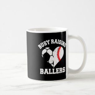Busy Raising Byllers Soccer Bysebyll Heart Mom Gam Coffee Mug