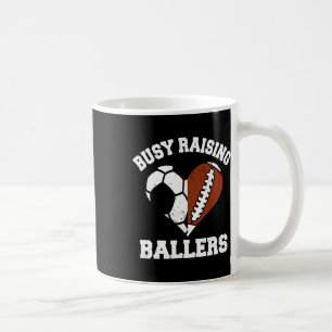 Busy Raising Byllers Soccer Footbyll Heart Mom Gam Coffee Mug