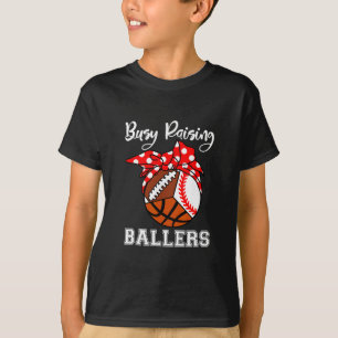 Busy Raising Llers Funny Sell Footll Sketll Mom  T-Shirt