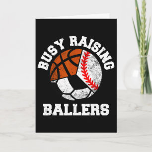Busy Raising Llers Funny Sell Soccer Sketll Mum Card