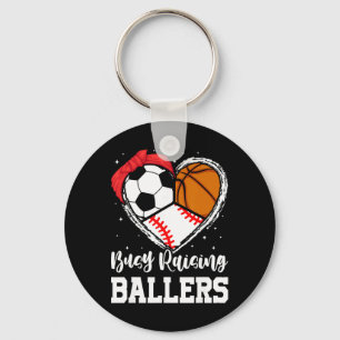 Busy Raising Llers Funny Sell Soccer Sketll Mum Key Ring