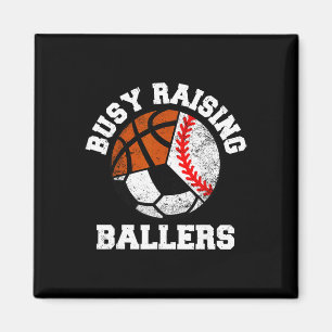 Busy Raising Llers Funny Sell Soccer Sketll Mum Magnet