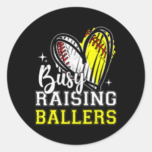 Busy Raising Llers Heart Softll Sell Mom Classic Round Sticker