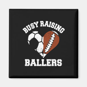 Busy Raising Llers Soccer Footll Heart Mum Game Da Magnet