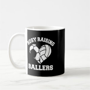 Busy Raising Llers Soccer Volleyll Heart Mum Game Coffee Mug