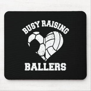 Busy Raising Llers Soccer Volleyll Heart Mum Game Mouse Mat