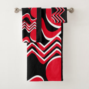 BUSY RED BATH TOWEL SET