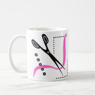 Busy Scissors, Thread and Buttons Sewing Theme Coffee Mug