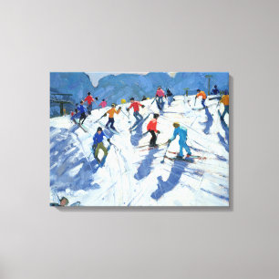 Busy Ski Slope Lofer 2004 Canvas Print