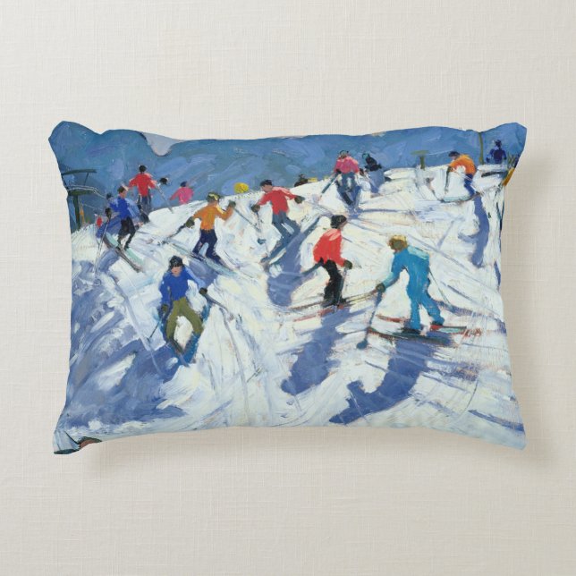 Busy Ski Slope Lofer 2004 Decorative Cushion (Front)