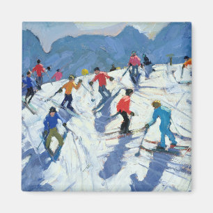 Busy Ski Slope Lofer 2004 Magnet