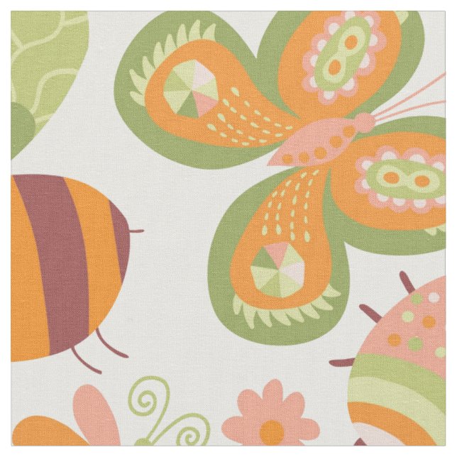 Busy Summer Garden Fabric (Close Up)
