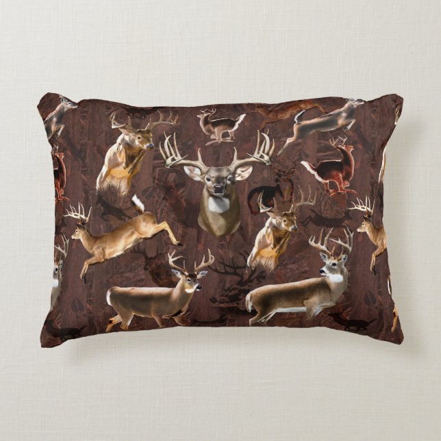 Busy Whitetail Deer Decorative Cushion (Front)