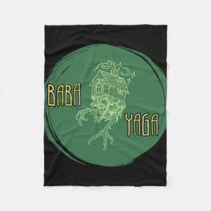 Busya Yaga Russian Fairy Tale Hut On Chicken Legs Fleece Blanket