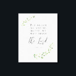 But as for me an my house we will serve the Lord Canvas Print<br><div class="desc">Modern typography for the words "But as for me an my house, we will serve the Lord" wrapped canvas. Bible passage Joshua 24:15. Featured here with my watercolor leaves painting in green. See other sizes.</div>