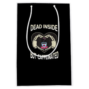 But Caffeinated Coffee Skeleton Hands Heart Medium Gift Bag