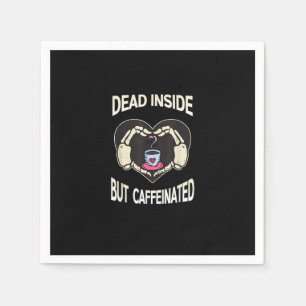 But Caffeinated Coffee Skeleton Hands Heart Napkin