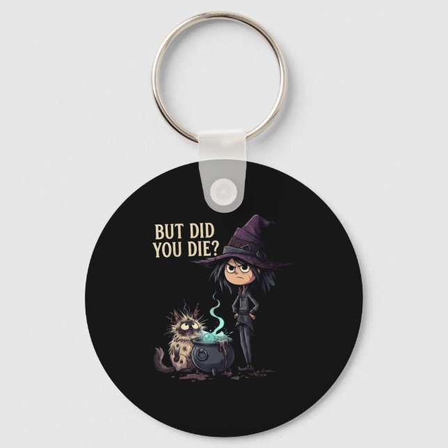 But did die sarcastic witch funny cat magic art key ring (Front)