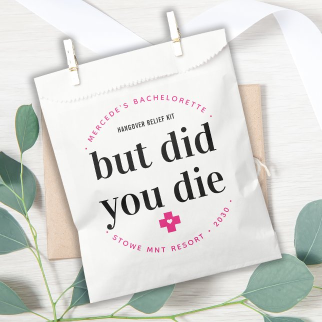 But Did You Die Hangover Personalised Bachelorette Favour Bags (Creator Uploaded)