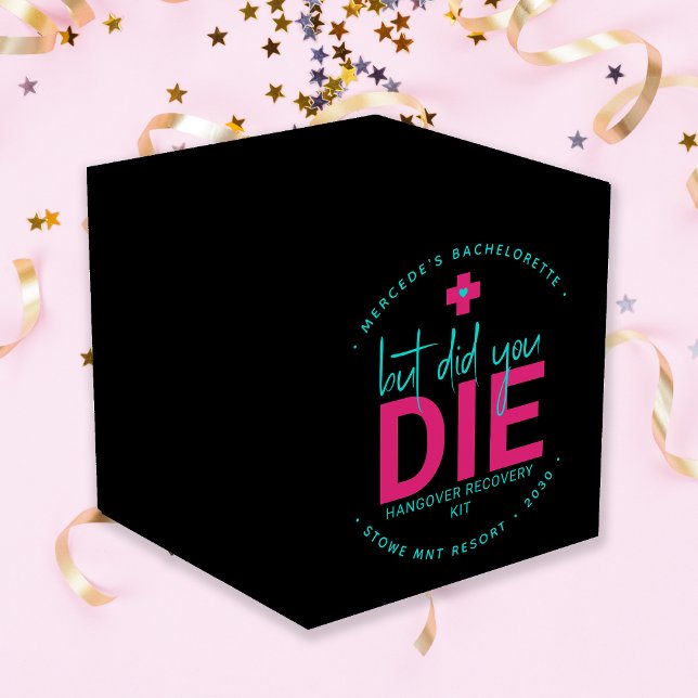 But Did You Die Neon Hot Pink Blue Hangover Kit Favour Box (Creator Uploaded)