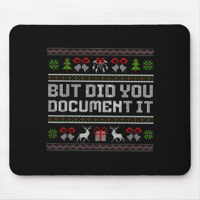 But Did You Doent It Funny Office Christmas Ugly  Mouse Mat (Front)