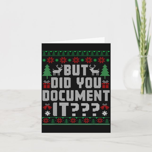 But Did You Doent It Funny Office Christmas Ugly S Card (Front)
