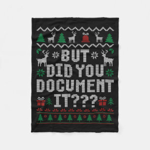 But Did You Doent It Funny Office Christmas Ugly S Fleece Blanket