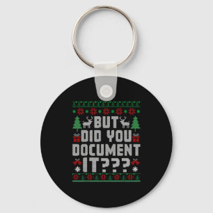 But Did You Doent It Funny Office Christmas Ugly S Key Ring