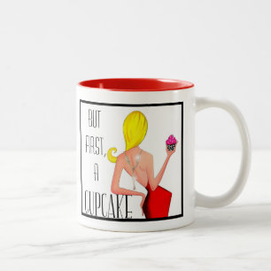 "But First, A Cupcake!" Two-Tone Coffee Mug