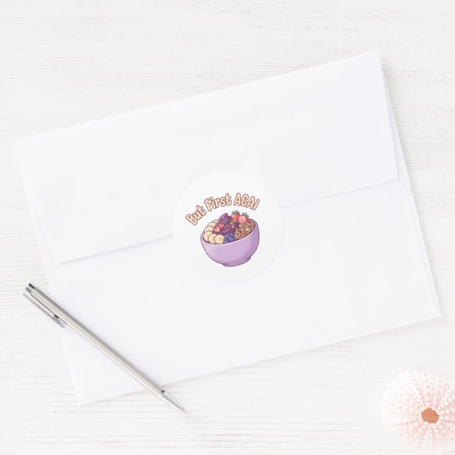 But First Açaí Cute Kawaii Sticker  (Envelope)