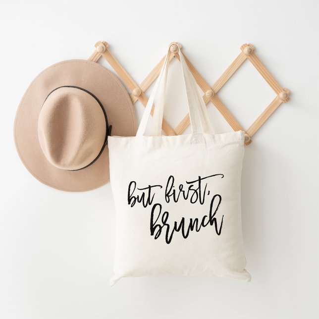 But First Brunch Typography Quote Tote Bag (Creator Uploaded)
