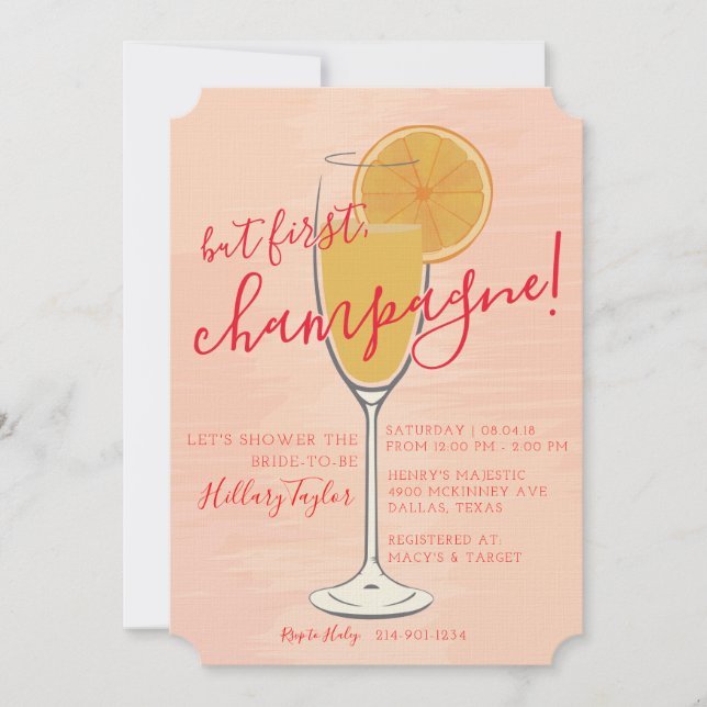 But First, Champagne Invitation (Front)
